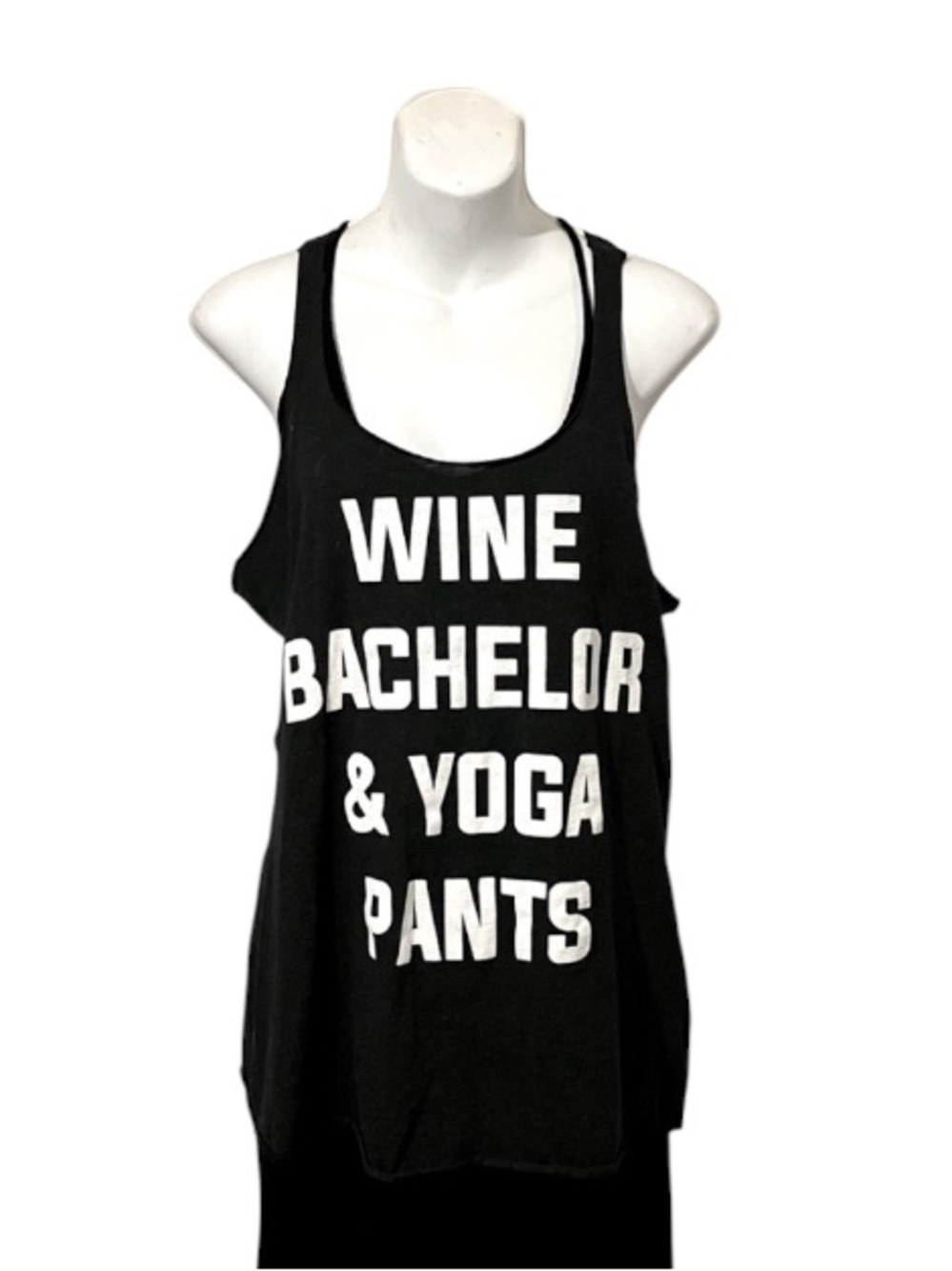Wine Bachelor & Yoga Pants Razor Back Tank Top Sz L